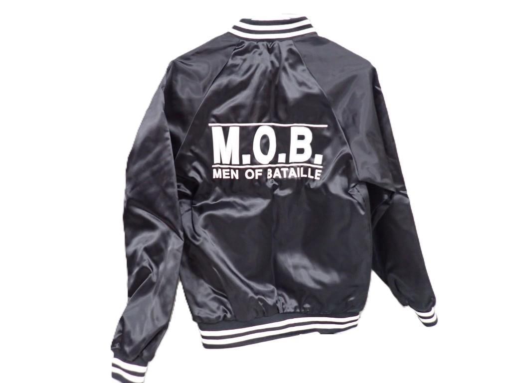 Men of Bataille Bomber Jacket - Size S: Men of Bataille Bomber Jacket - Size S All pictures are considered part of the description and should be examined carefully by bidders. Live Auctioneers is now offering Live Shipping through them.