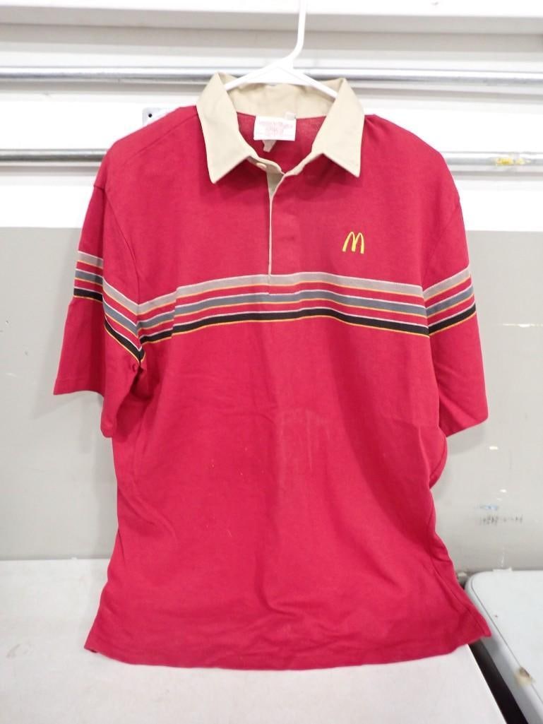 Vintage 1986 McDonald's Uniform Polo Shirt Size L: Vintage 1986 McDonald's Uniform Polo Shirt Size L Does not come with Fries. All pictures are considered part of the description and should be examined carefully by bidders. Live Auctioneers is now