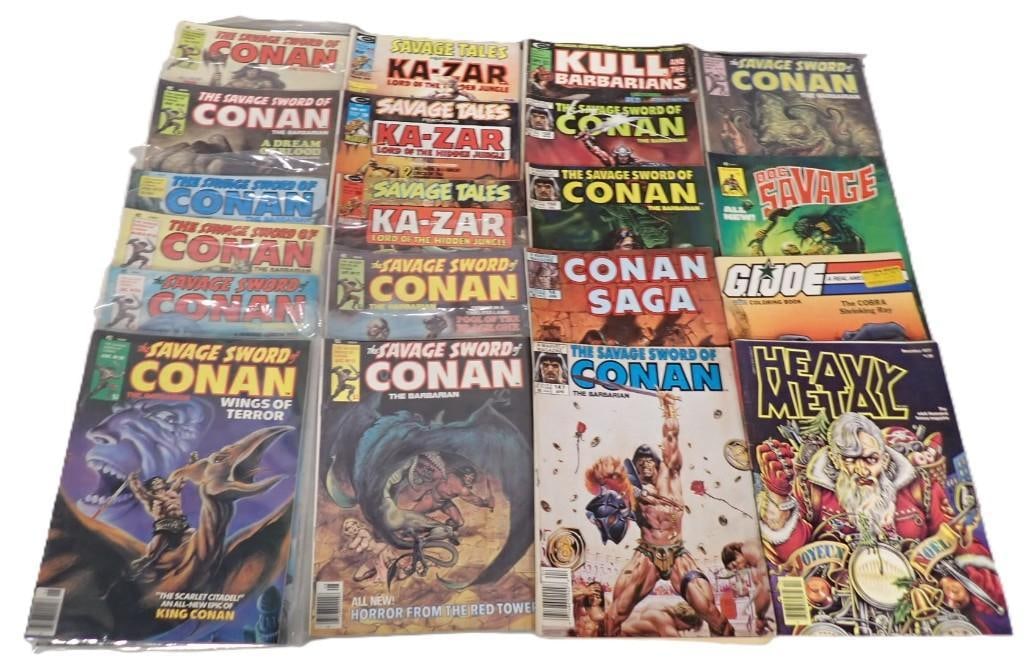 Comic Books including Conan, Ka-Zar, Kull, Doc Savage, GI Joe, Heavy Metal, etc. (1 of 10)