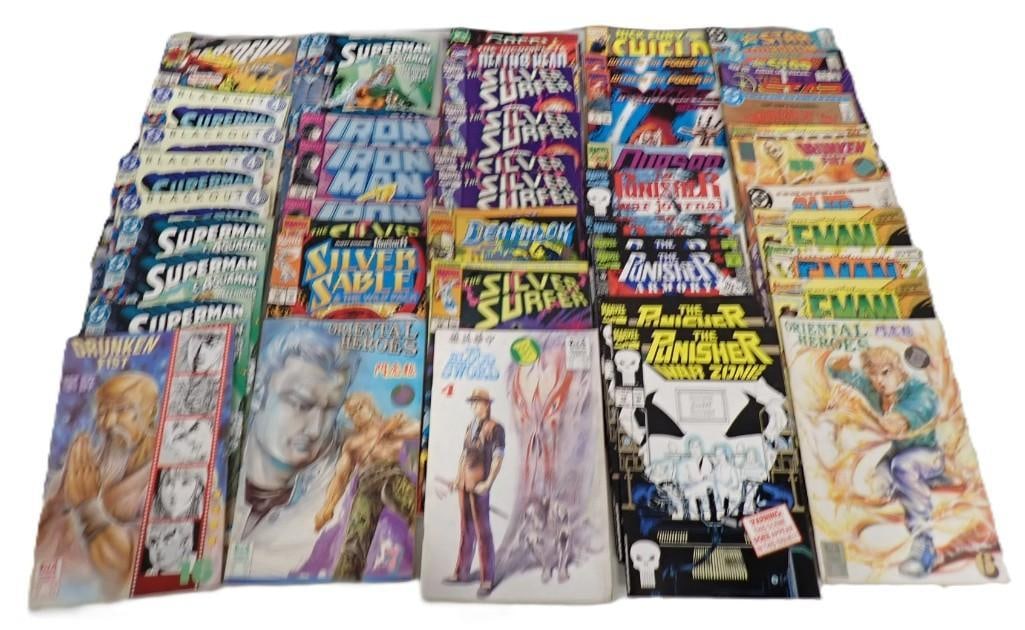 Comic Book Lot including Punisher, Silver Surfer, Silver Sable, Iron Man, Superman, Daredevil, (1 of 6)