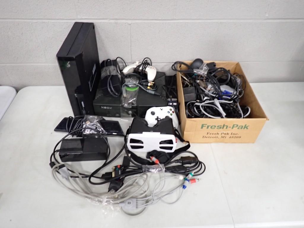 Video Game Lot including Microsoft XBox, XBox One, Controllers, Cords, etc (1 of 8)