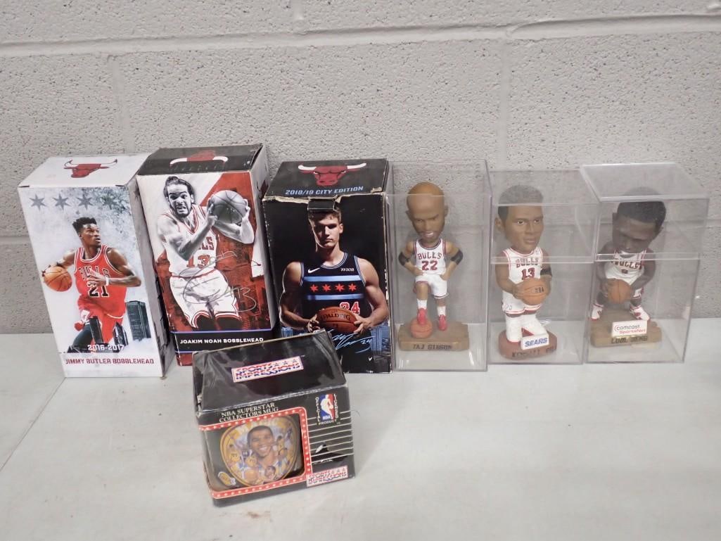 Basketball Bobbleheads incl Jimmy Butler, Joakim Noah, etc plus a Magic Johnson NBA Superstar Collec (1 of 10)