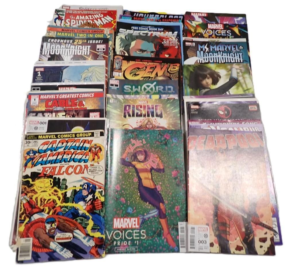 Comic Book Lot including Spider-Man, Moon Knight, Captain America, Deadpool, Marvel Voices, etc. (1 of 5)