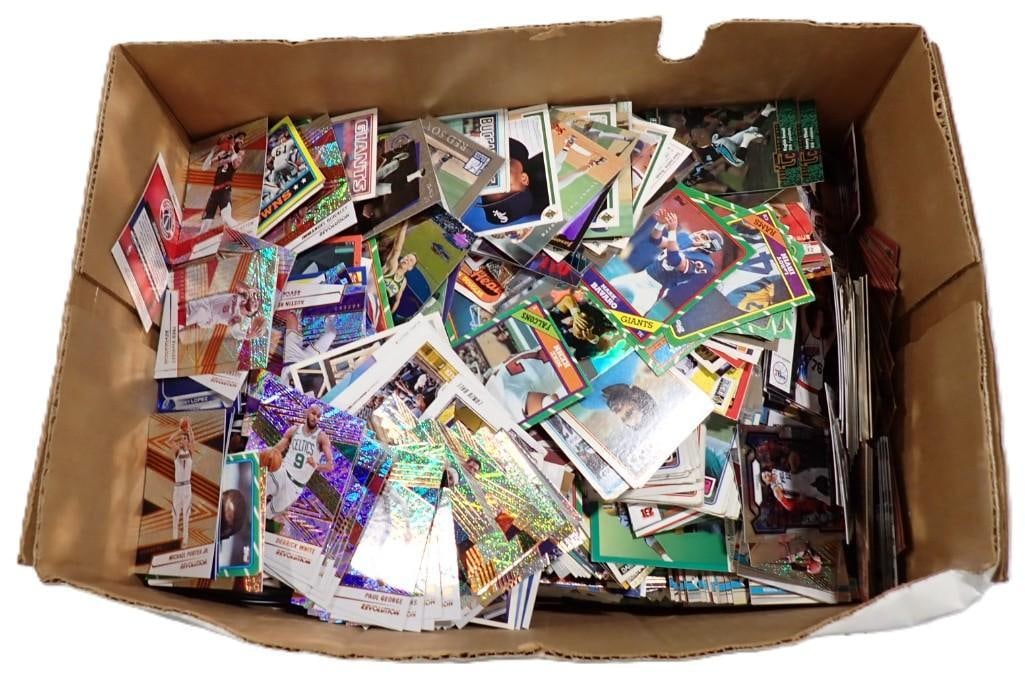 Lage Box full of assorted Sports Cards including Vintage, Football, Baseball, Basketball, Hologram, (1 of 10)