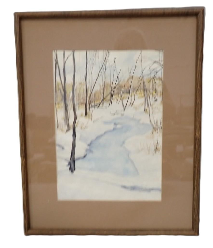 Linda Sullivan Signed Watercolor Painting - roughly 17x21": Linda Sullivan Signed Watercolor Painting - roughly 17x21" All pictures are considered part of the description and should be examined carefully by bidders. Live Auctioneers is now offering Live Sh
