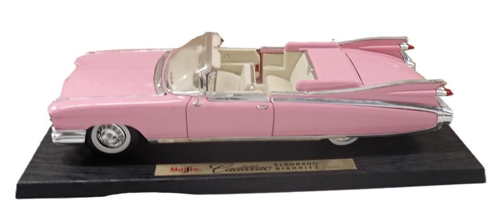 Maisto Pink Cadillac Eldorado Biarritz 1959: Maisto Pink Cadillac Eldorado Biarritz 1959 All pictures are considered part of the description and should be examined carefully by bidders. Live Auctioneers is now offering Live Shipping through them