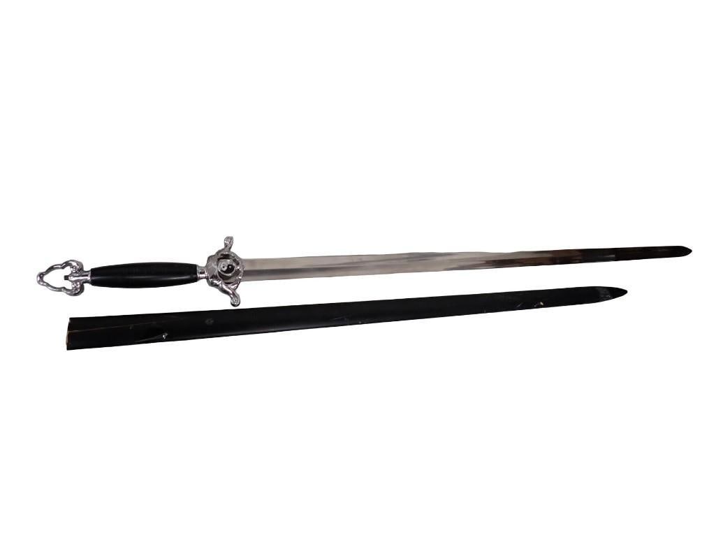 Sword with Sheath and Ying Yang Design - roughly 38" Long including the sheath (1 of 8)