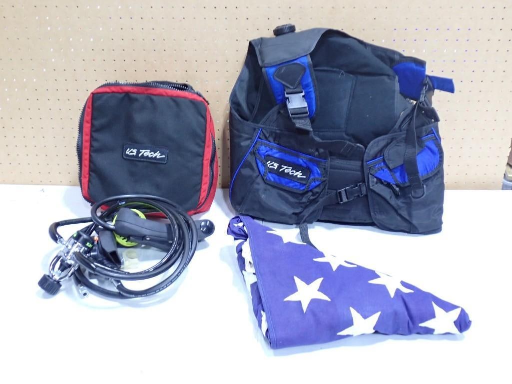 US Tech Scuba Diving Gear and a US Flag (1 of 10)
