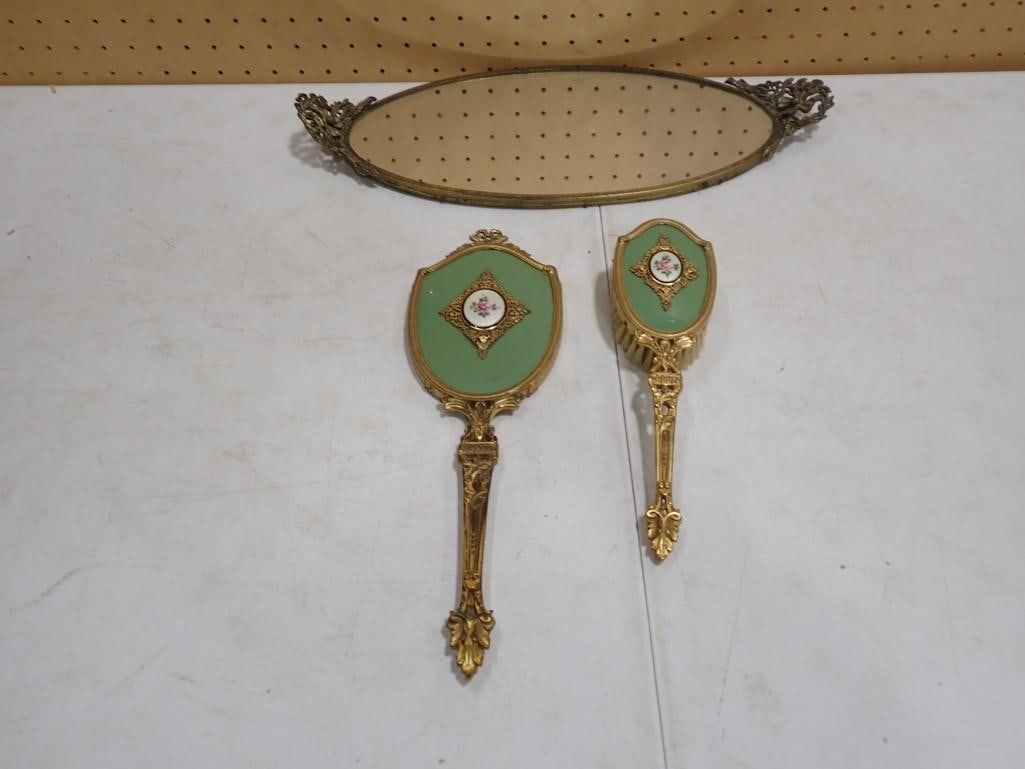 Antique Dresser Items incl Mirrors and Dresser Mirror Tray (1 of 12)