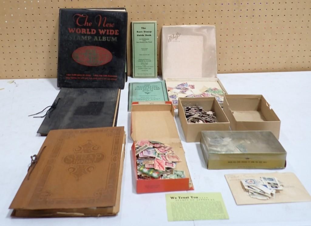 Vintage Ephemera / Stamp Lot including Old Stamps, Stamp Books, Albums, etc. (1 of 12)