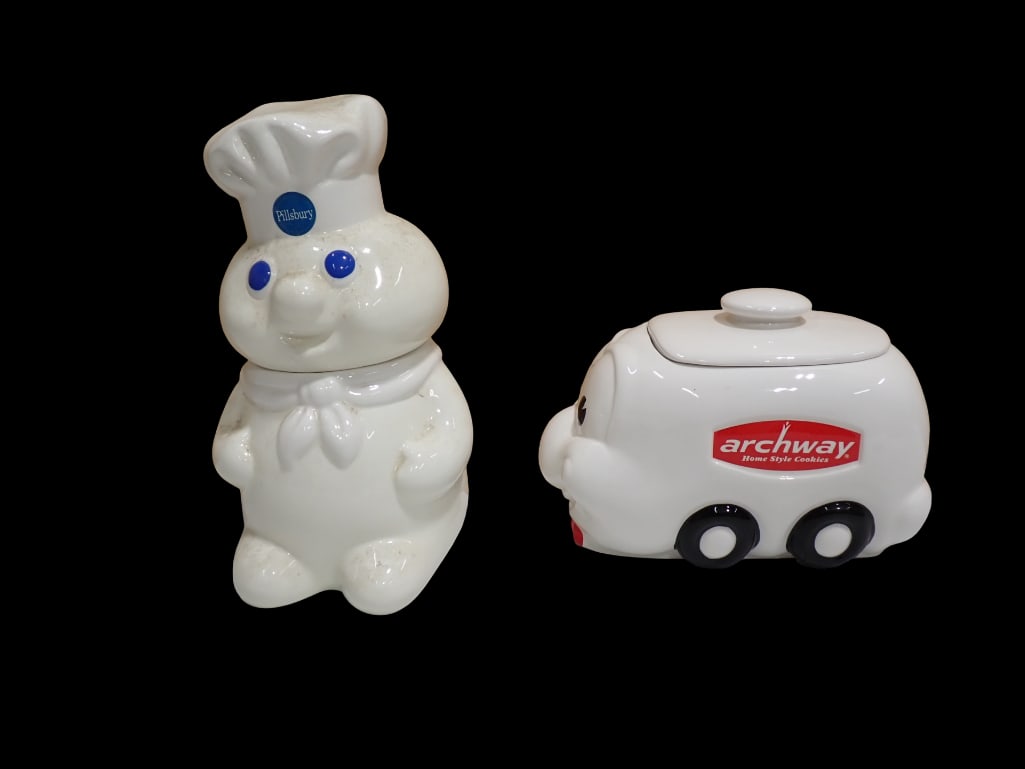 2 Ceramic Cookie Jars incl Archway Cookies Van and Pillsbury Doughboy (1 of 9)