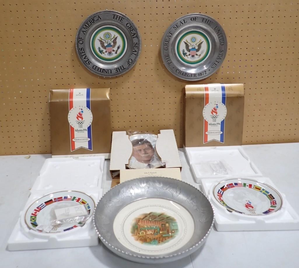 Collector Plates including Atlanta 1996 Olympics, United States Seal, JFK, Etc (1 of 8)