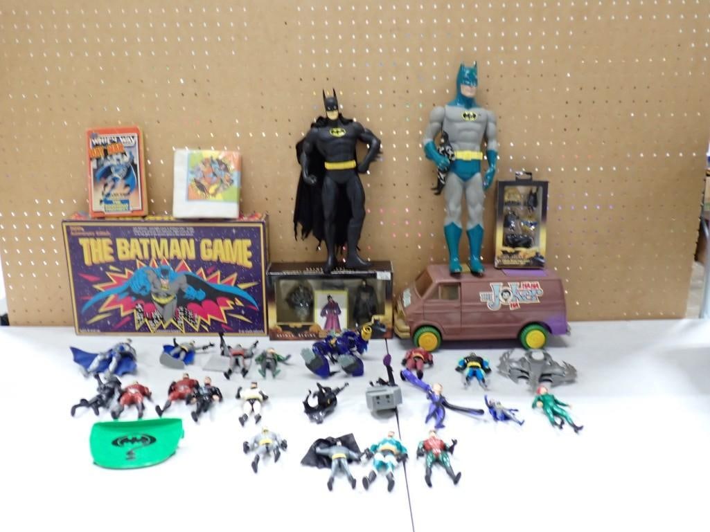 Lot of Batman Toys incl Action Figures, Toy Biz Joker Van, The Batman Game, Holiday Ornaments (1 of 8)