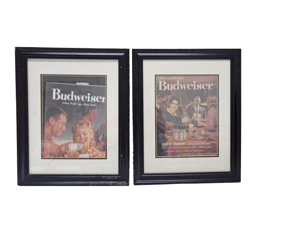 2 Budweiser Beer Framed Advertising Prints (1 of 5)