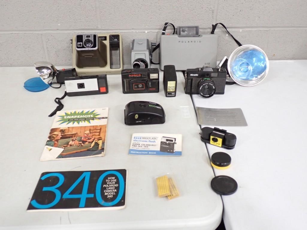 Vintage Camera / Accessories Lot including Polaroid, Ansco, Kodak Brownie, Kinetic, etc (1 of 11)
