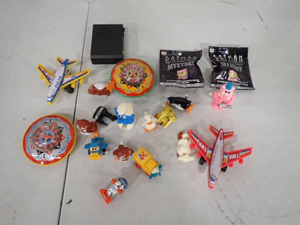 Lot of Small Toys incl Wind Up Toys, TWA Model Airplane, Batman Mystery, Pan Am Model Plane, Etc (1 of 8)