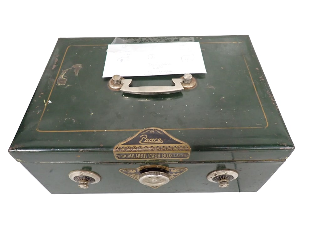 Antique Peace High Alarm Cash Box Safe with Combination (1 of 12)
