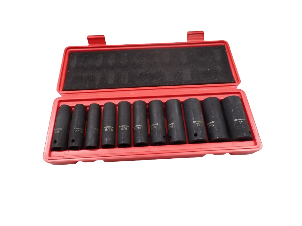 Casoman 11 Pc 1/2 Inch Drive Deep Impact Socket Set, SAE in a Case (1 of 3)