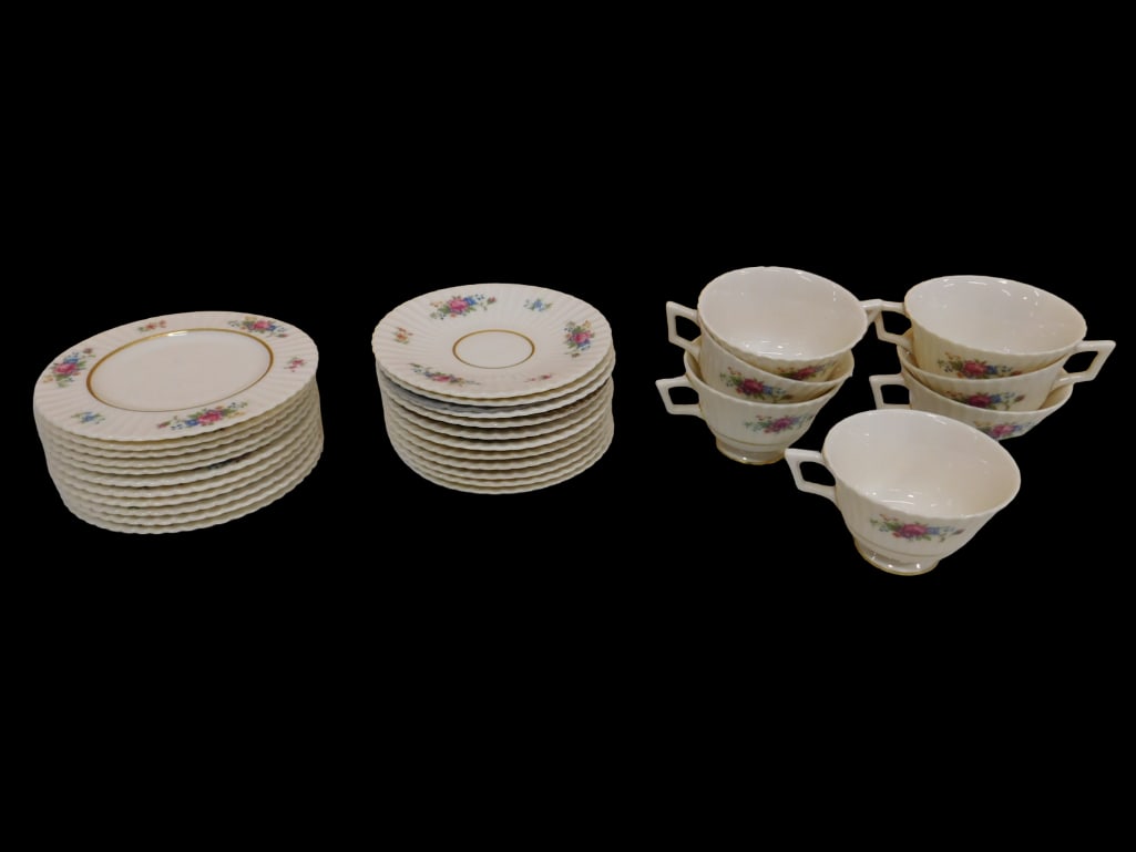 Lot of Lenox Pavlova Plates, Cups, Saucers: Lot of Lenox Pavlova Plates, Cups, Saucers All pictures are considered part of the description and should be examined carefully by bidders. Live Auctioneers is now offering Live Shipping through the
