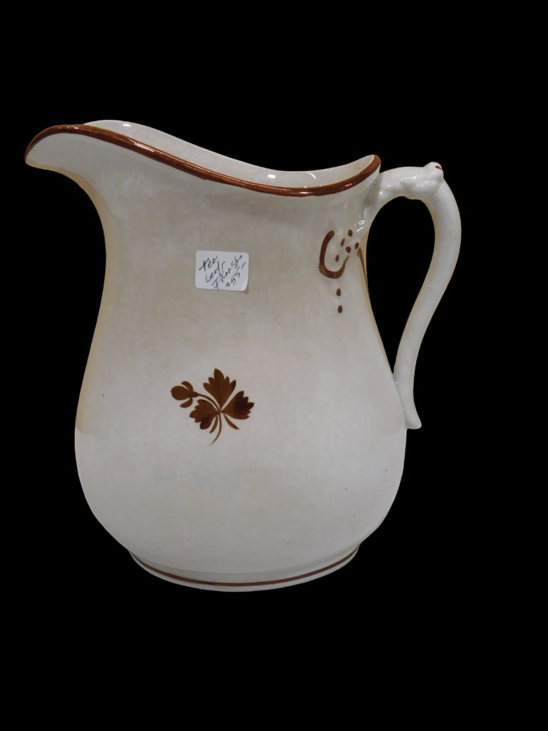 Anthony Shaw & Son Opaque Stone China Pitcher: Anthony Shaw & Son Opaque Stone China Pitcher All pictures are considered part of the description and should be examined carefully by bidders. Live Auctioneers is now offering Live Shipping throug
