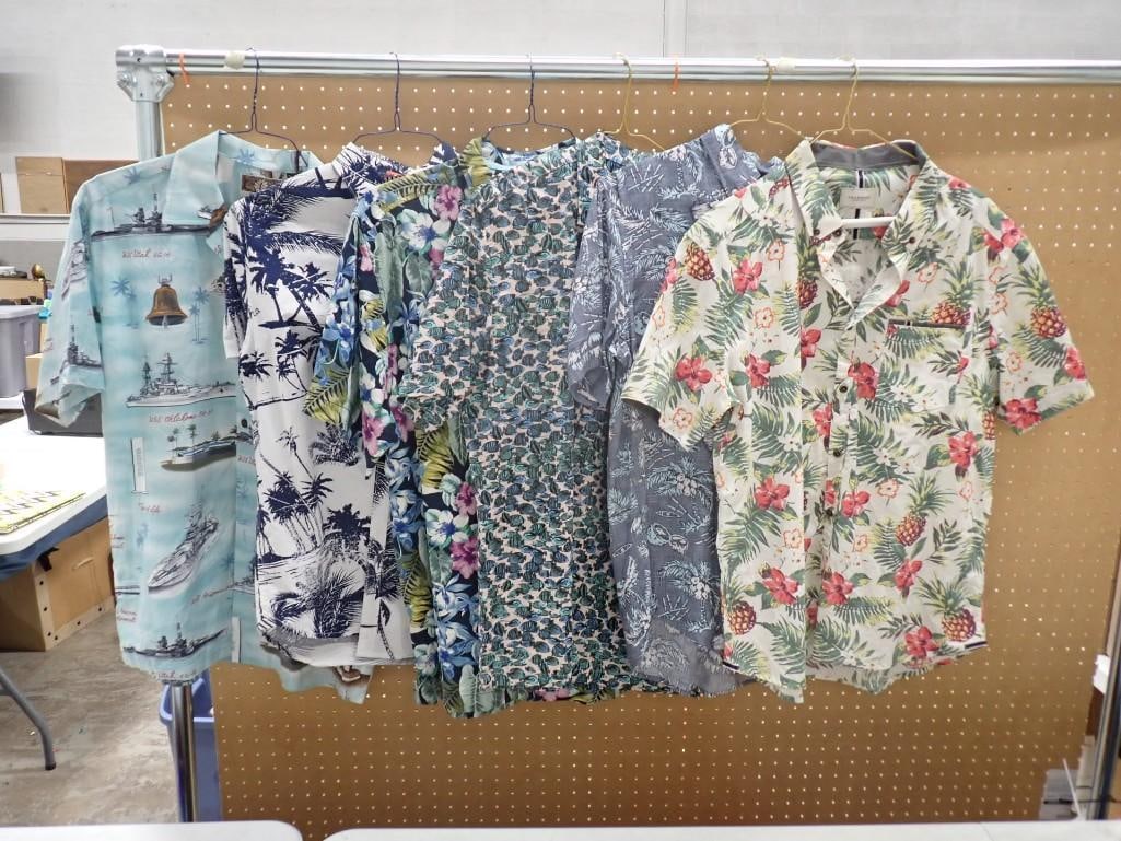 Lot of 6 Hawaiian Shirts: Lot of 6 Hawaiian Shirts All pictures are considered part of the description and should be examined carefully by bidders. Live Auctioneers is now offering Live Shipping through them. This is an 