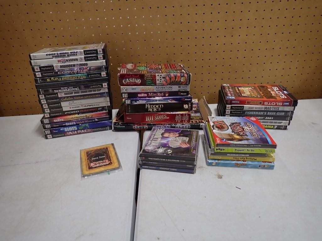 Video Game Lot including PlayStation 2 Games, PC Computer Games, Madden, Tiger Woods, Corvette: Video Game Lot including PlayStation 2 Games, PC Computer Games, Madden, Tiger Woods, Corvette, Transformers, Slot Machine Games, Etc. All pictures are considered part of the description and should be