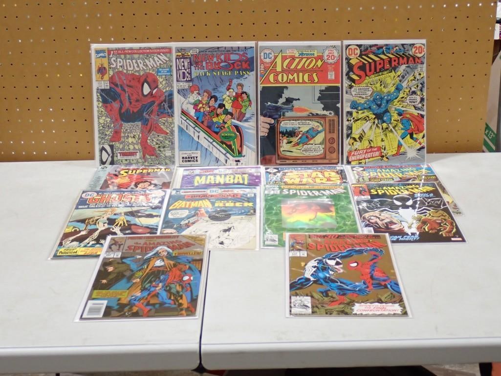 Comic Books Lot incl Superman, The Amazing Spider-Man, Action Comics, New Kids on the Block, (1 of 9)
