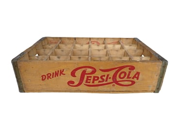 Vintage Pepsi Cola Wood Crate with Dividers
