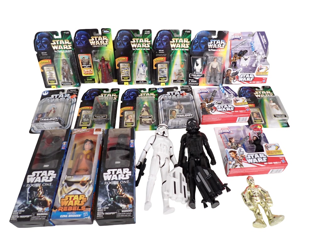 Lot of Star Wars Action Figures incl New in Package and Loose.  Includes Star Wars Rebels Ezra Bridg (1 of 7)