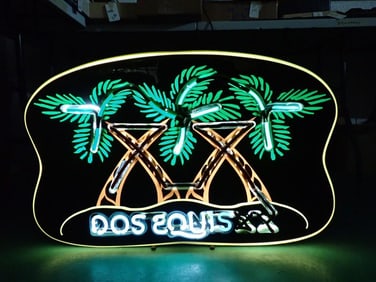 Dos Equis XX Lighted Beer Sign Bar Light Works