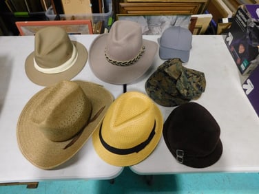 Lot of 7 Men's Hats incl Western Style, Etc