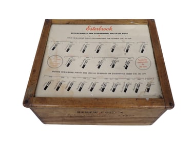 Antique Esterbrook Fountain Pen Nibs Display Case with Nibs