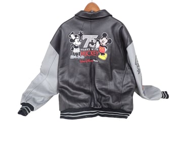 Walt Disney World 75 Years with Mickey Mouse Leather Jacket Size 3XL