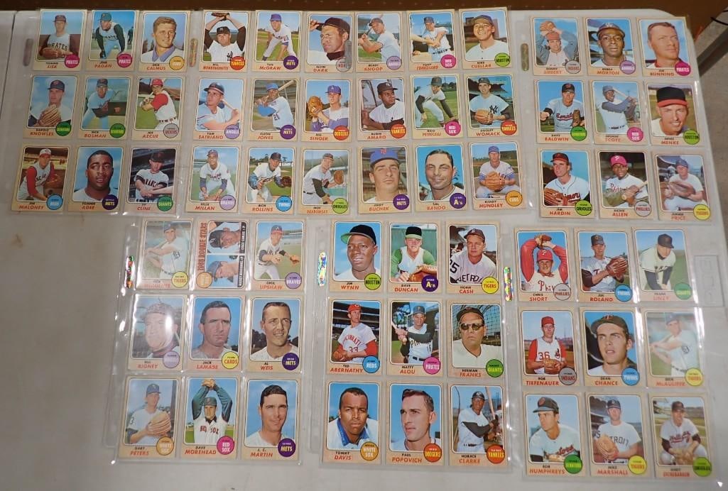1968 Topps Baseball Cards - 63 total including Rookie and Hall of Fame - Richie Allen, Jim Bunning: 1968 Topps Baseball Cards - 63 total including Rookie and Hall of Fame - Richie Allen, Jim Bunning, Mike Marshall, Norm Cash, Sal Bando, Tug McGraw, etc. Nice cards! All pictures are considered part o