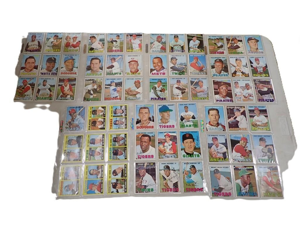 Vintage Topps Baseball Cards 63 from 1967 including Curt Flood, Tony Conigliaro, Bill Freehan, (1 of 11)