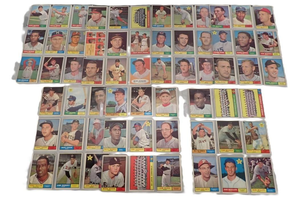 Lot of 63 Topps 1961 Baseball Cards including Rocky Colavito, Bob Allison, Jim Prensall, Milt Pappas (1 of 13)