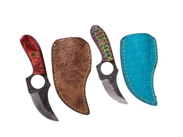 2 Skinner Knives with Leather Sheaths