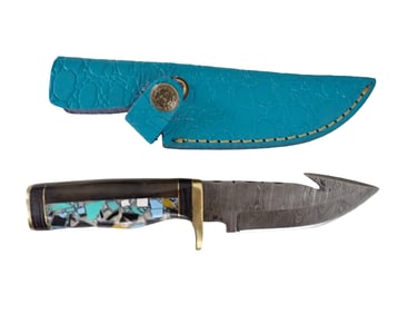 Gut Hook Knife with Leather Sheath
