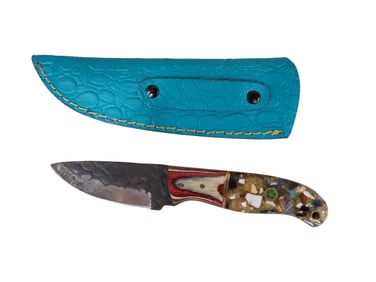 Knife with Leather Sheath