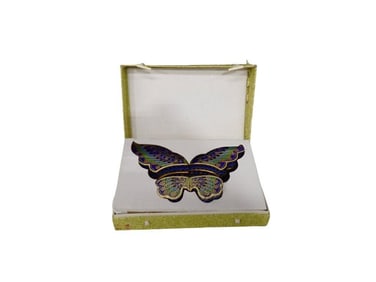 Vintage Butterfly Cloisonne Trinket Box - 4 boxes form into the butterfly