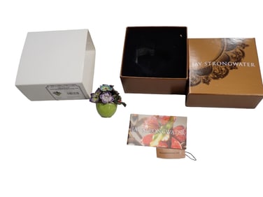 Jay Strongwater Meadow Small Box w/ Hydrangeas Flora Color with Original Box
