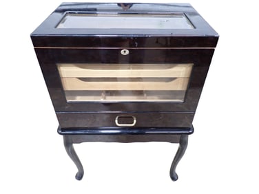 Large Floor Standing Humidor with Queen Anne Legs