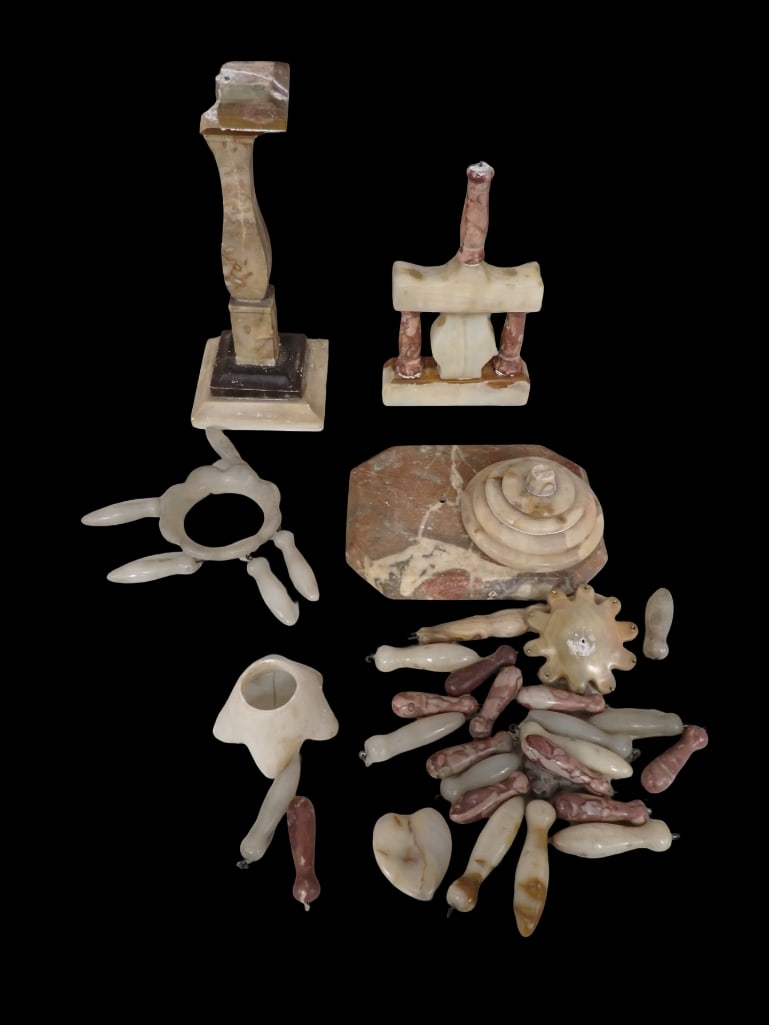Lot of Carved Stone Items incl Pendants or Dangles, Etc (1 of 5)