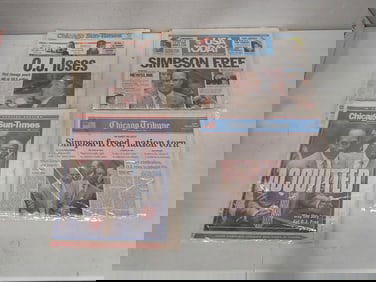 Lot of 4 Historic OJ Simpson Newspapers