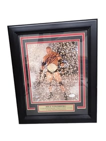 WCW/WWE Wrestling Bill Goldberg Autographed Framed Picture with JSA COA - Measures roughly 16x13"