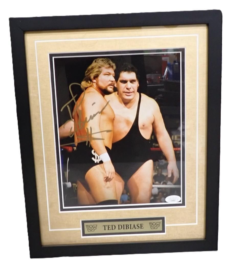 WCW/WWE Wrestling WWF Ted Dibiase Autographed Framed Picture with JSA COA - Measures roughly 15x12" (1 of 7)