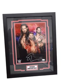 WCW/WWE Wrestling Seth Rollins Autographed Framed Picture with JSA COA - Measures roughly 18x22"