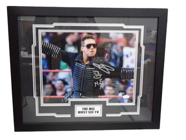 The Miz WCW/WWE Wrestling Autographed Framed Picture with JSA COA - Measures roughly 18x22"