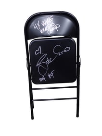WCW/WWE Wrestling Lita Autographed Folding Chair with JSA COA - This is a full-size metal folding