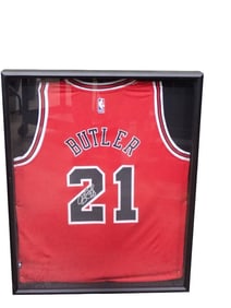 Chicago Bulls Jimmy Butler Autographed Jersey with Display Case - No COA but was won from a Contest